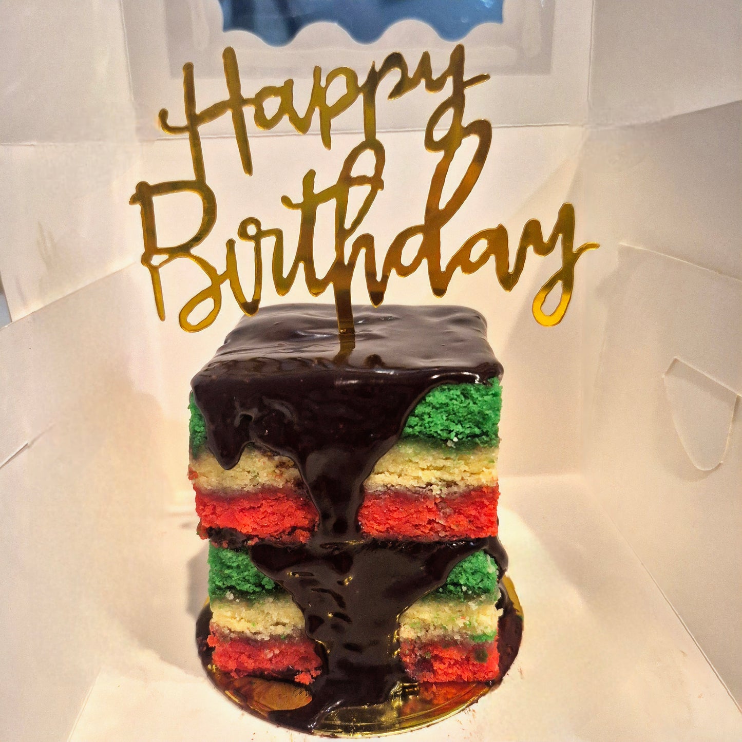 Tri-Color Cake (Rainbow)