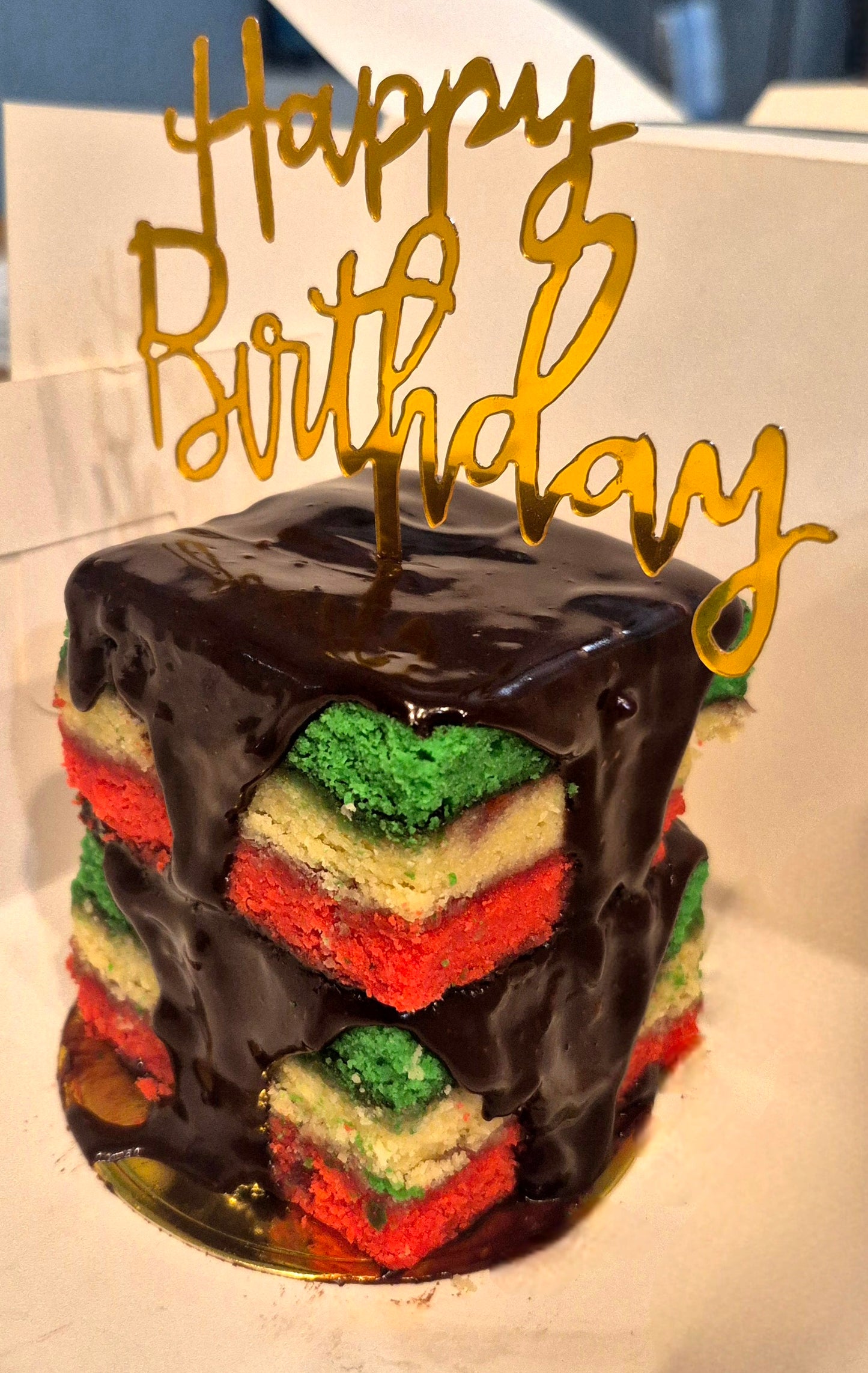 Tri-Color Cake (Rainbow)