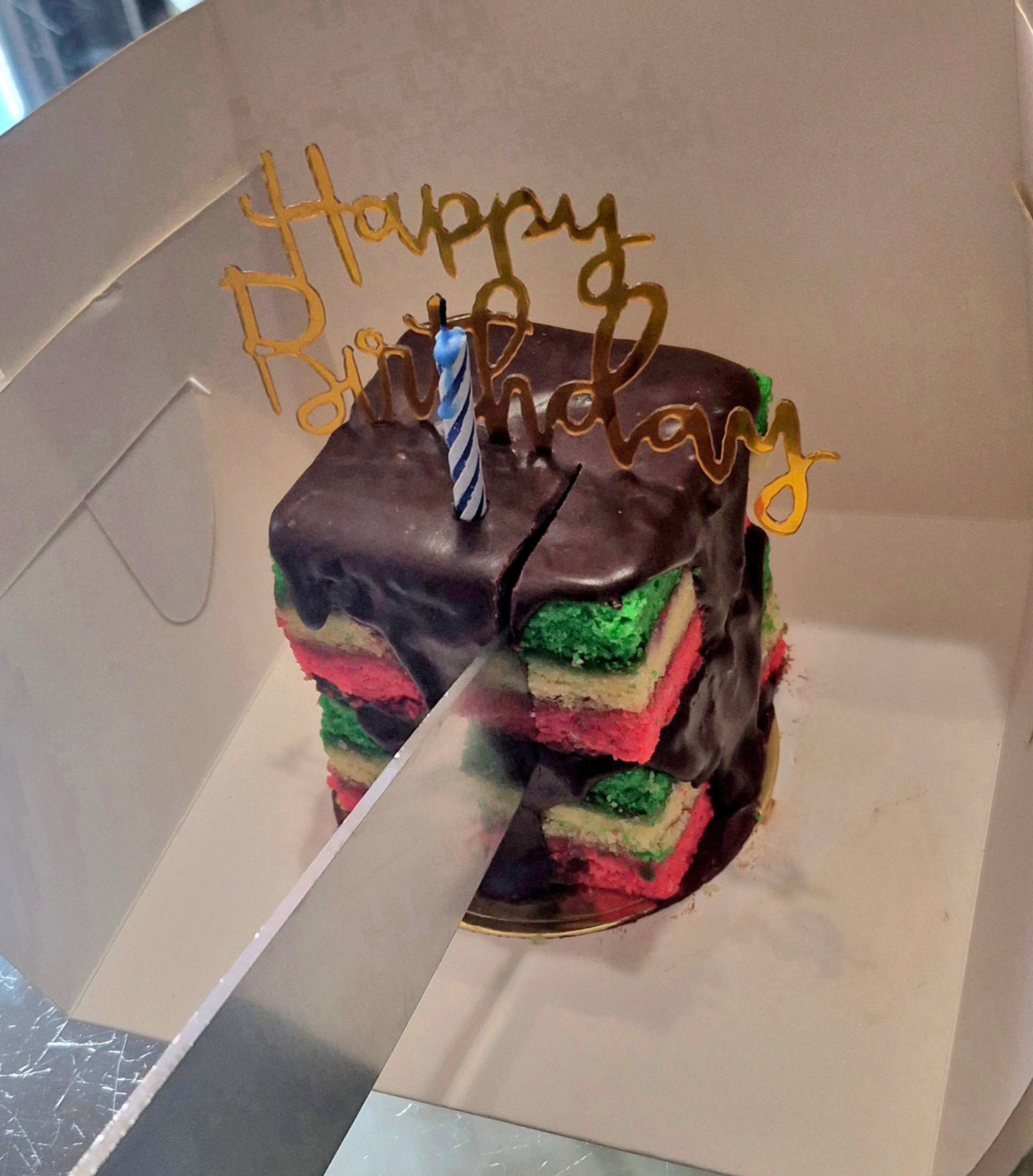 Tri-Color Cake (Rainbow)