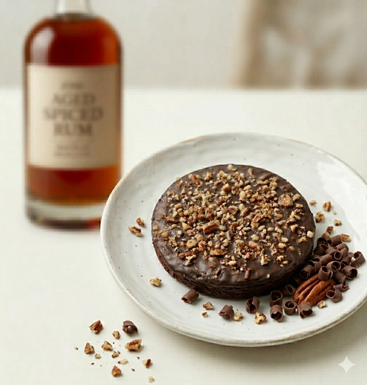Rum Pecan Triple Chocolate Brownies (21+)