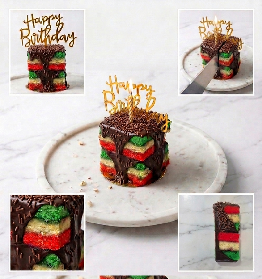 Tri-Color Cake (Rainbow)