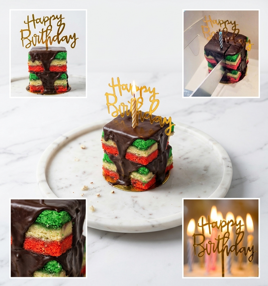 Tri-Color Cake (Rainbow)